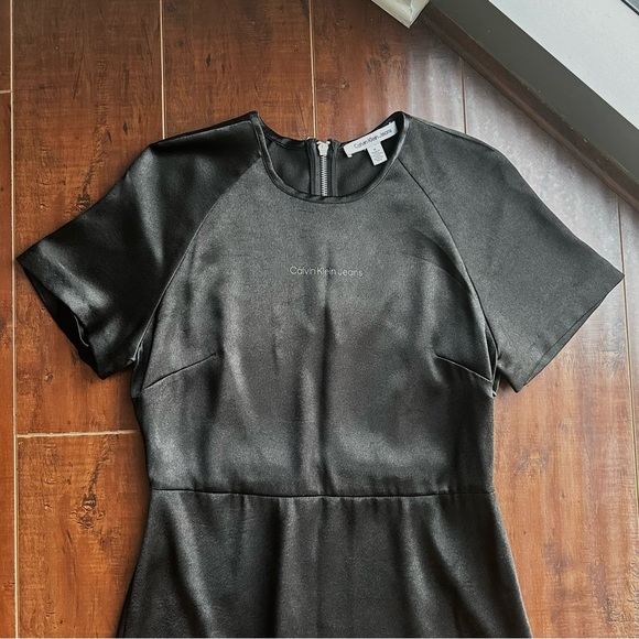 CALVIN KLEIN JEANS Maxi Slip Black Dress Sz MED - Picture 3 of 9